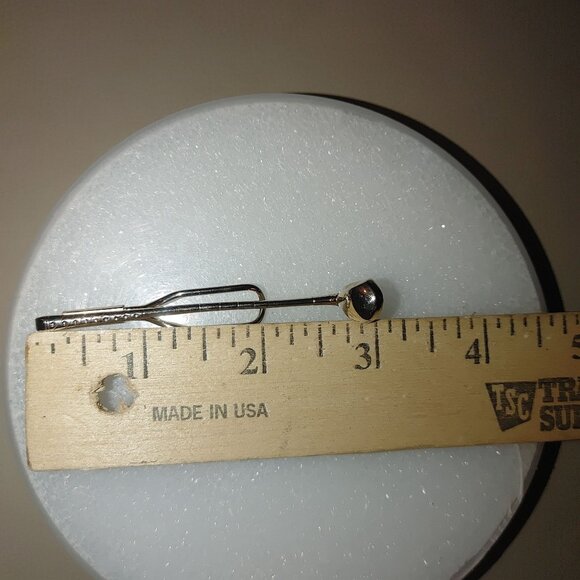 Golf Club Tie Money Clip Slender Yellow Gold tone Bar - Picture 6 of 12